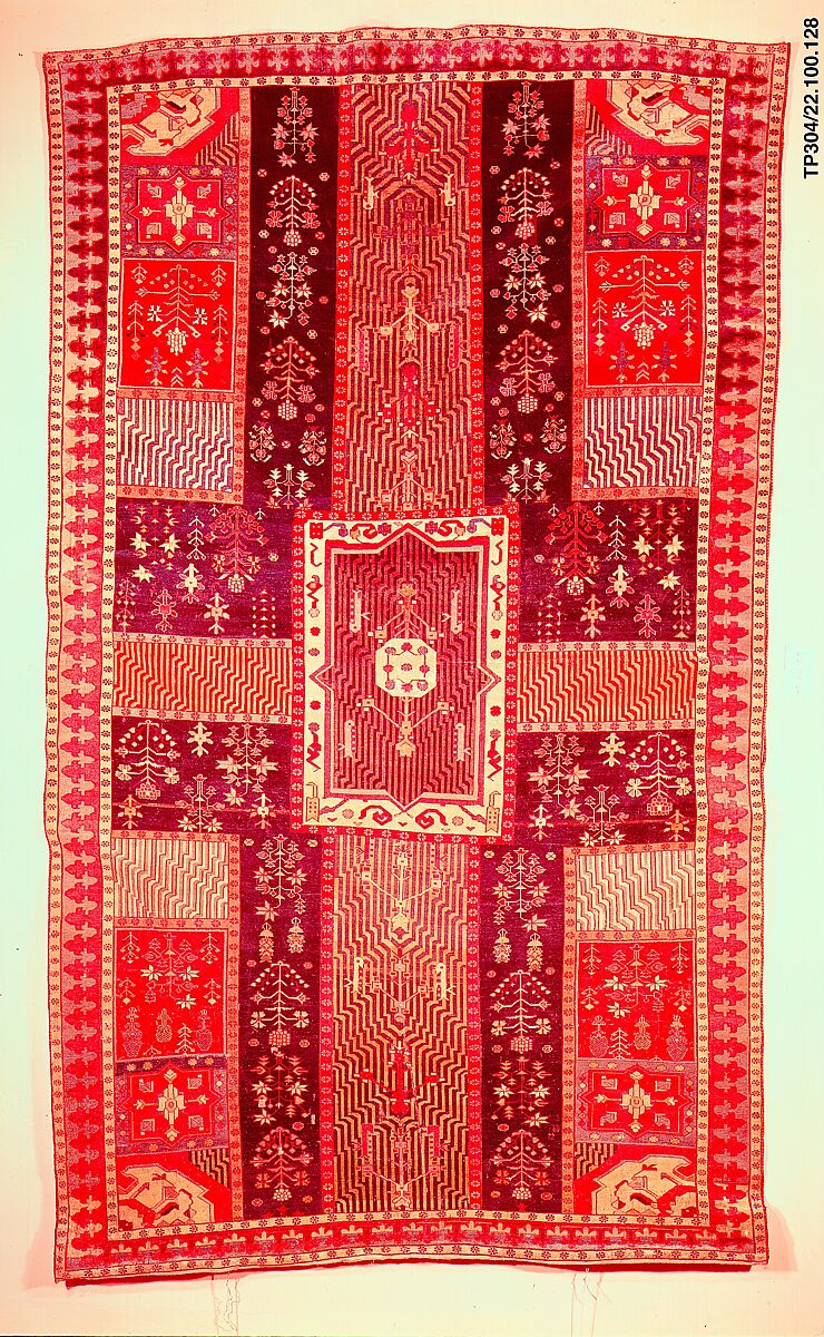 Garden Carpet, Cotton (warp and weft), wool (pile); symmetrically knotted pile