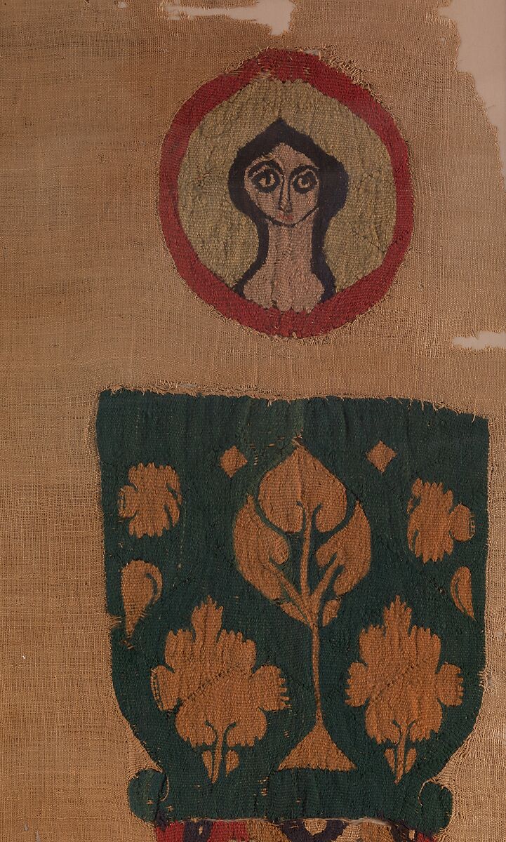 Hanging with Polychrome Columns, Linen, wool; tapestry weave