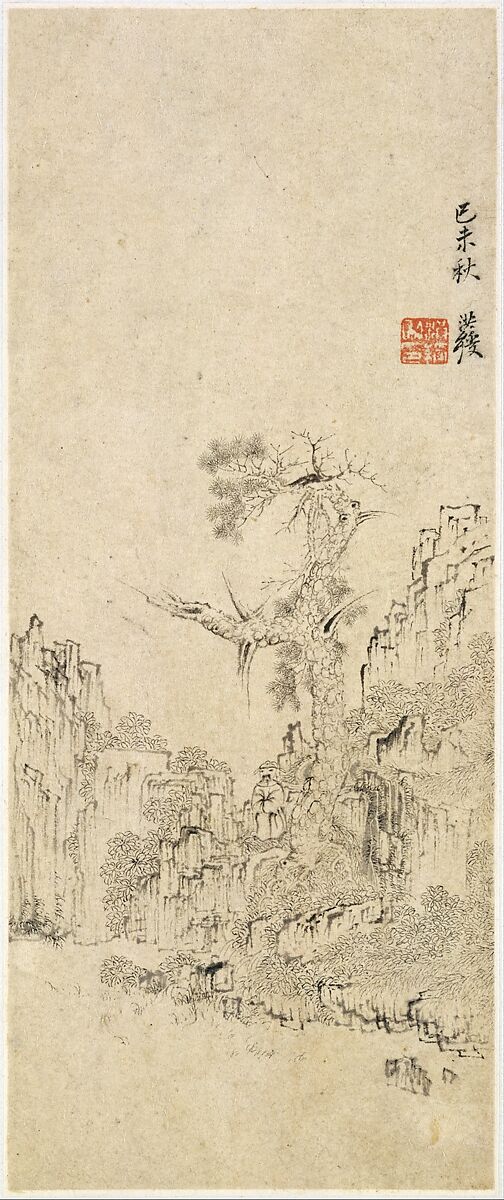 Landscapes, Figures, and Flowers, Chen Hongshou (Chinese, 1598/99–1652), Album of twelve leaves; ink and color on paper, China