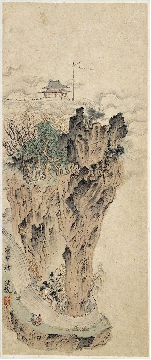 Landscapes, Figures, and Flowers, Chen Hongshou (Chinese, 1598/99–1652), Album of twelve leaves; ink and color on paper, China