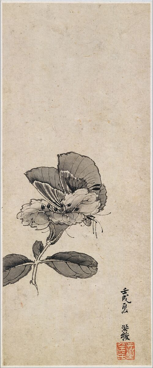 Landscapes, Figures, and Flowers, Chen Hongshou (Chinese, 1598/99–1652), Album of twelve leaves; ink and color on paper, China