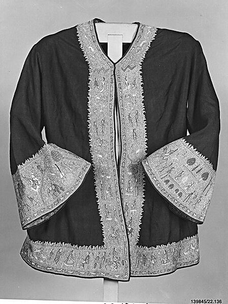 Embroidered Coat, Wool, silk; twill weave, embroidered