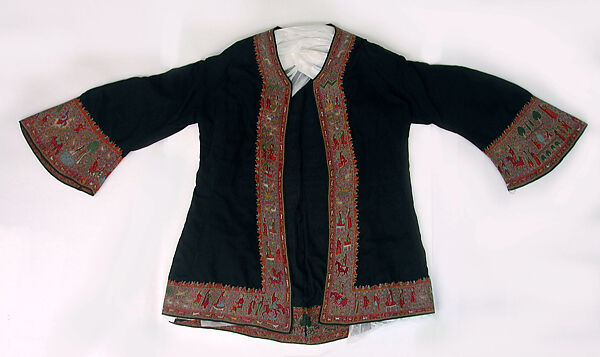 Embroidered Coat, Wool, silk; twill weave, embroidered 