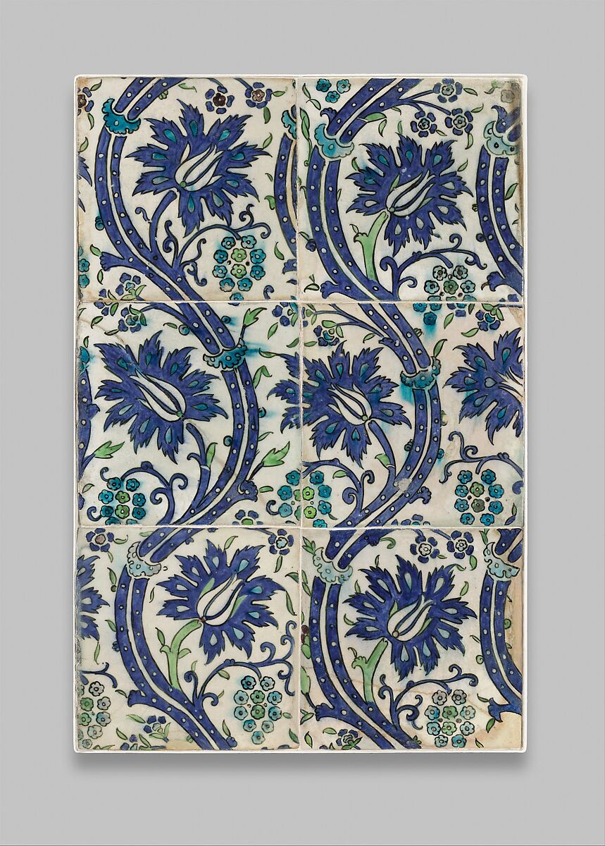 Tile Panel with Wavy-vine Design