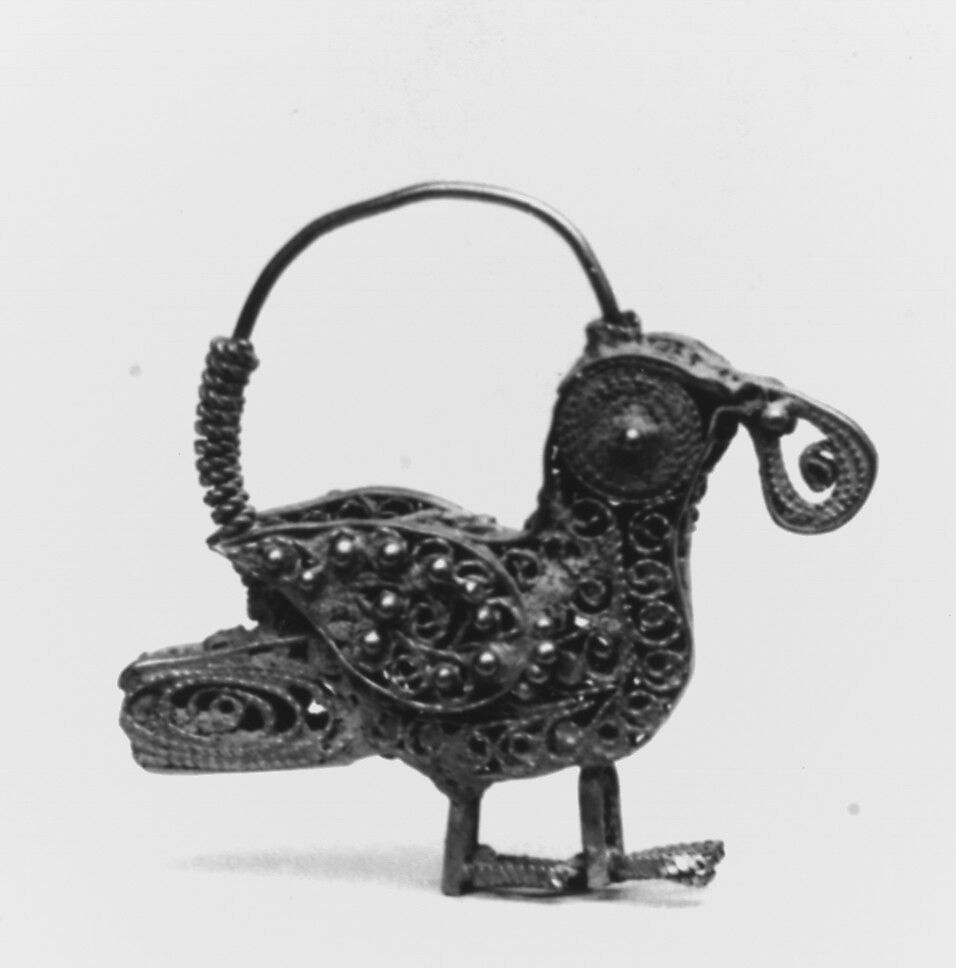 Earring, Gold; filigree and granulation