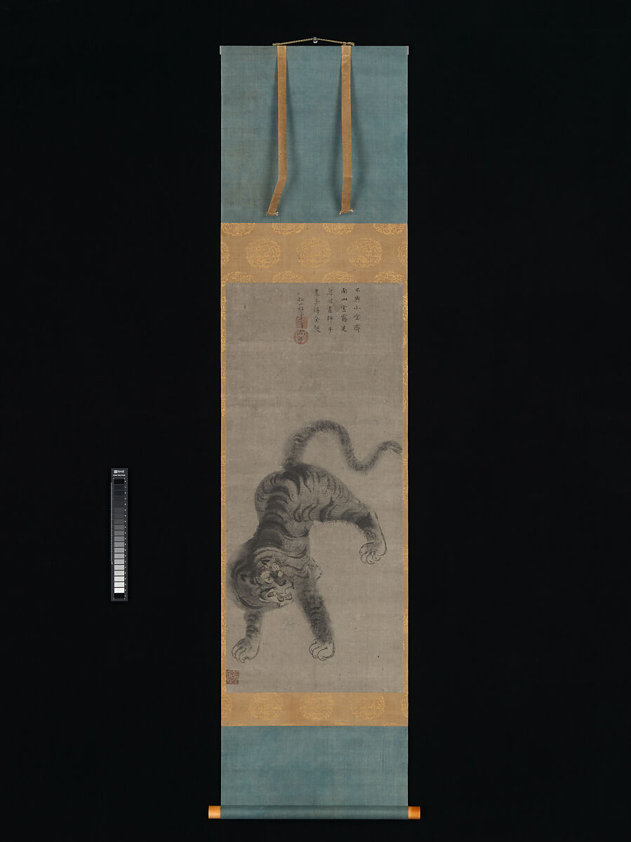 Tiger, Meisō (Japanese, active early 18th century), Hanging scroll; ink and color on paper, Japan