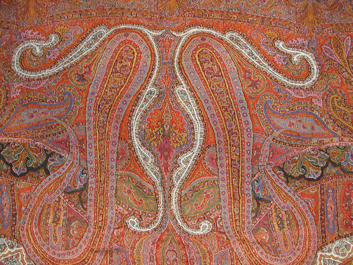 Shawl, Wool; woven, embroidered