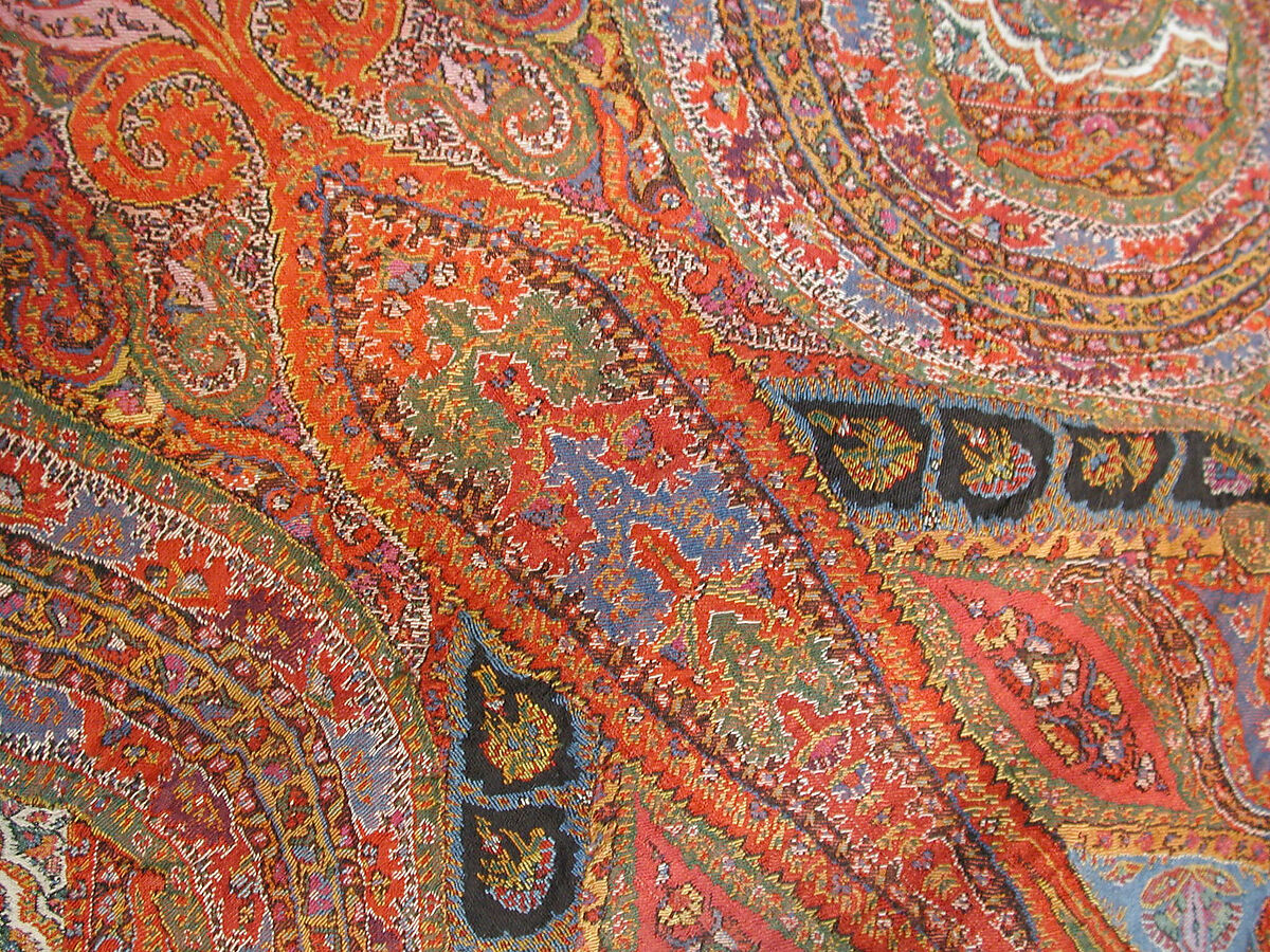 Shawl, Wool; woven, embroidered