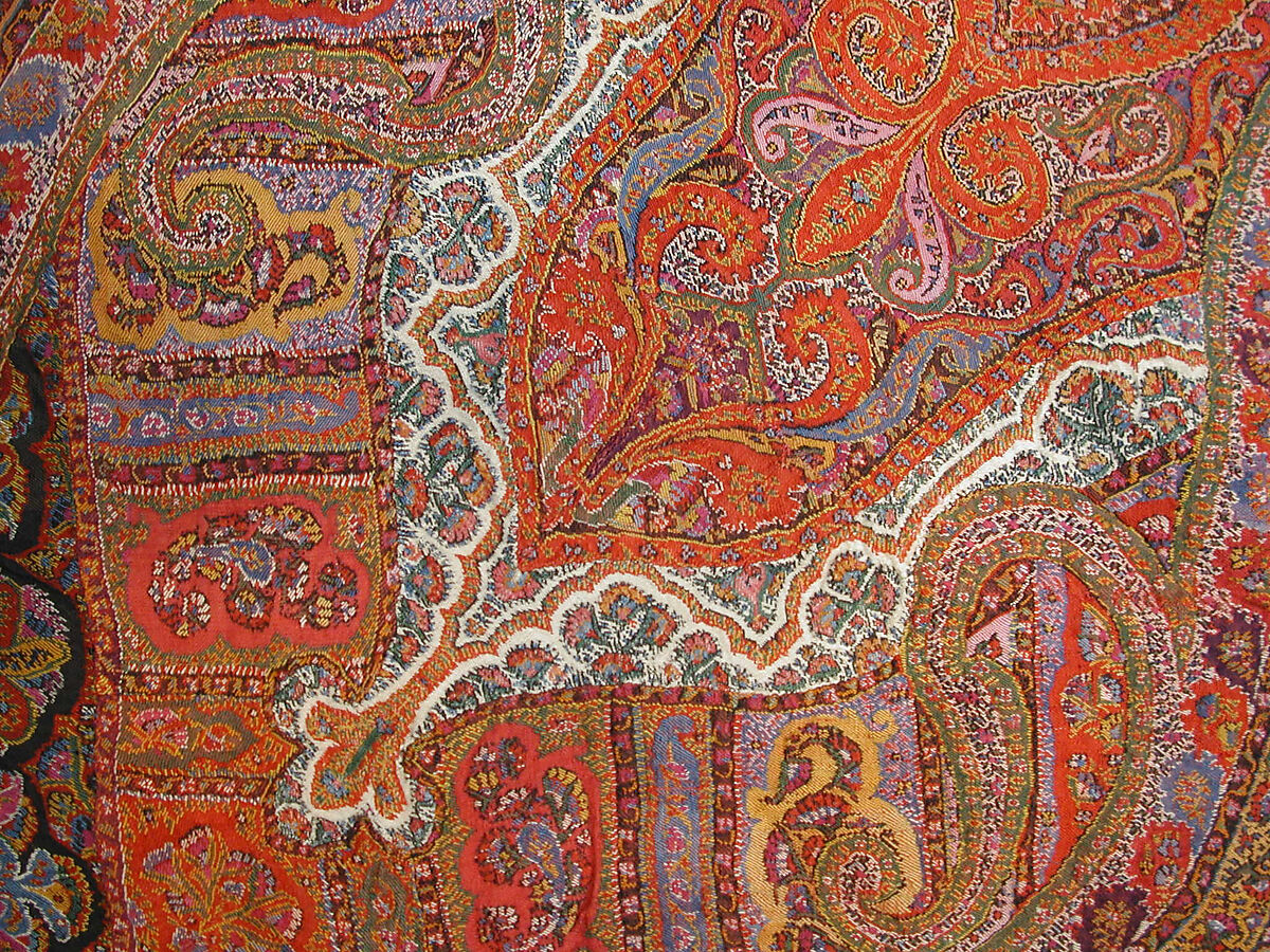 Shawl, Wool; woven, embroidered