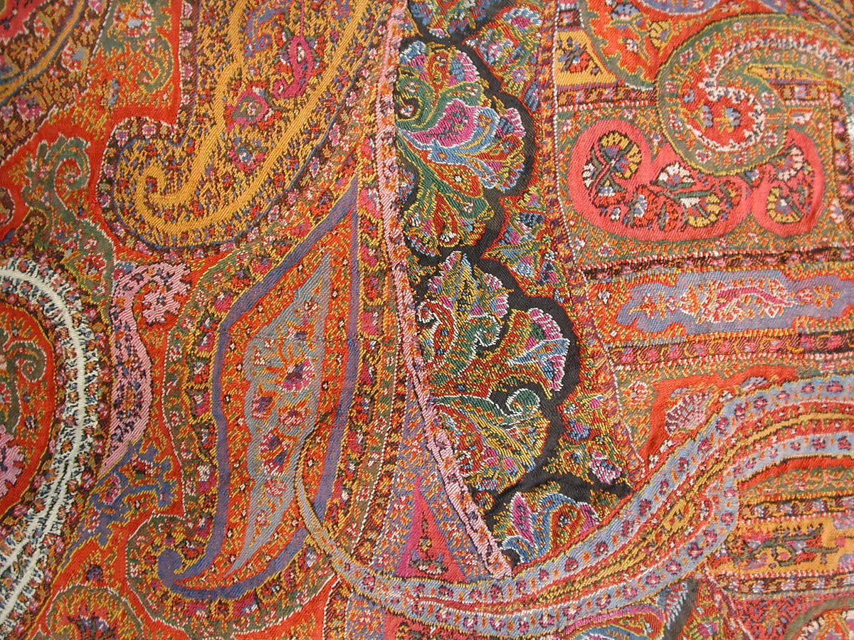 Shawl, Wool; woven, embroidered