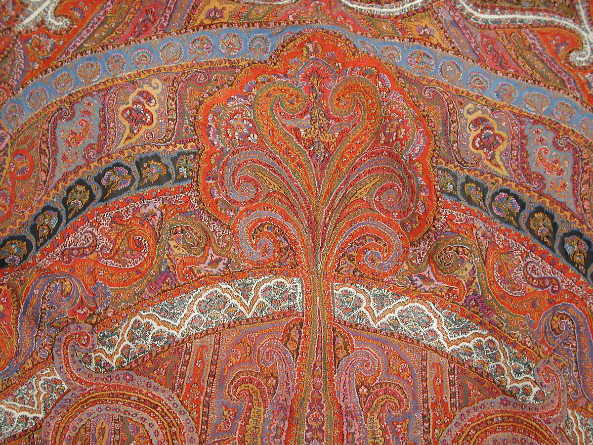 Shawl, Wool; woven, embroidered