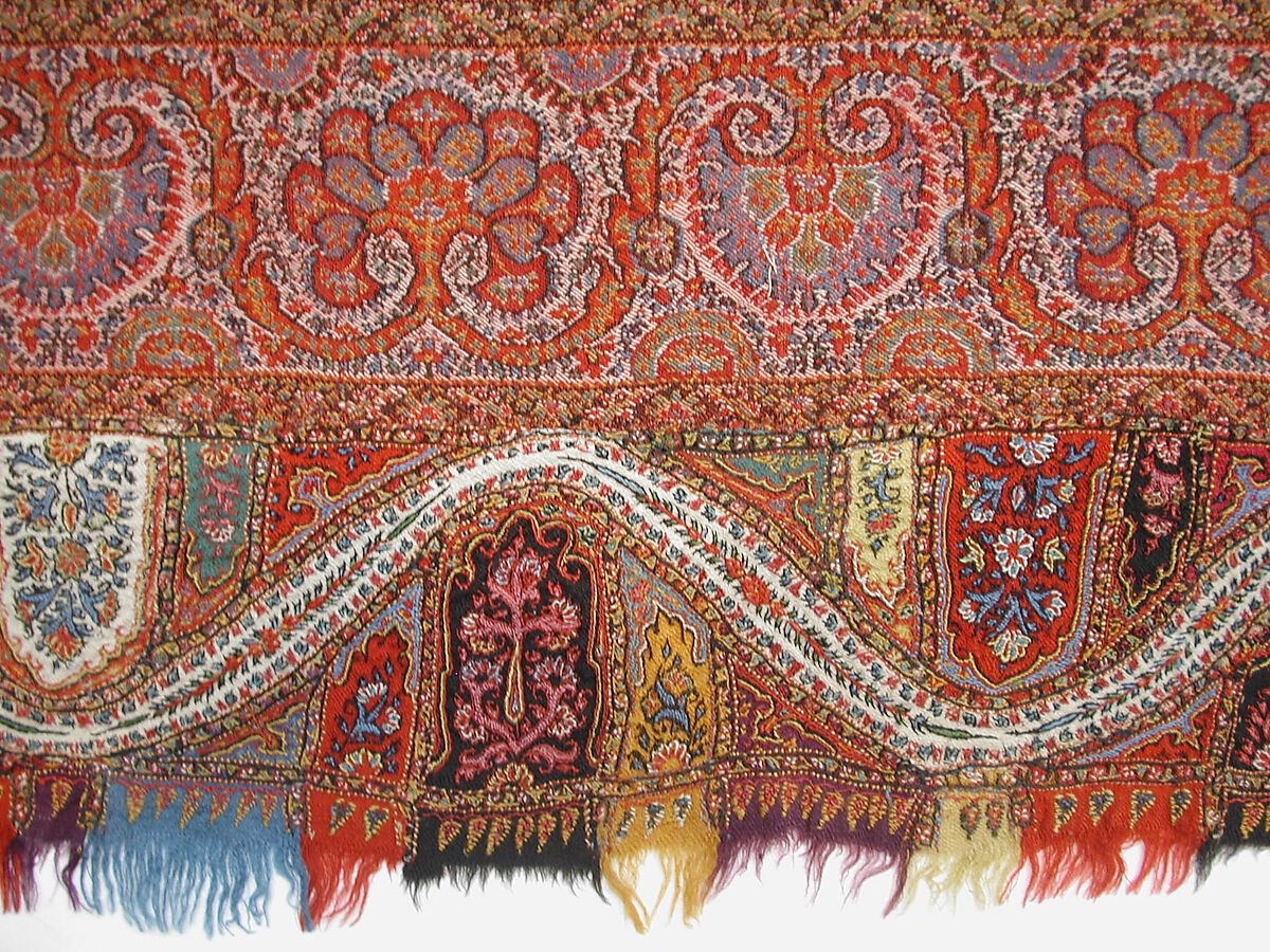 Shawl, Wool; woven, embroidered