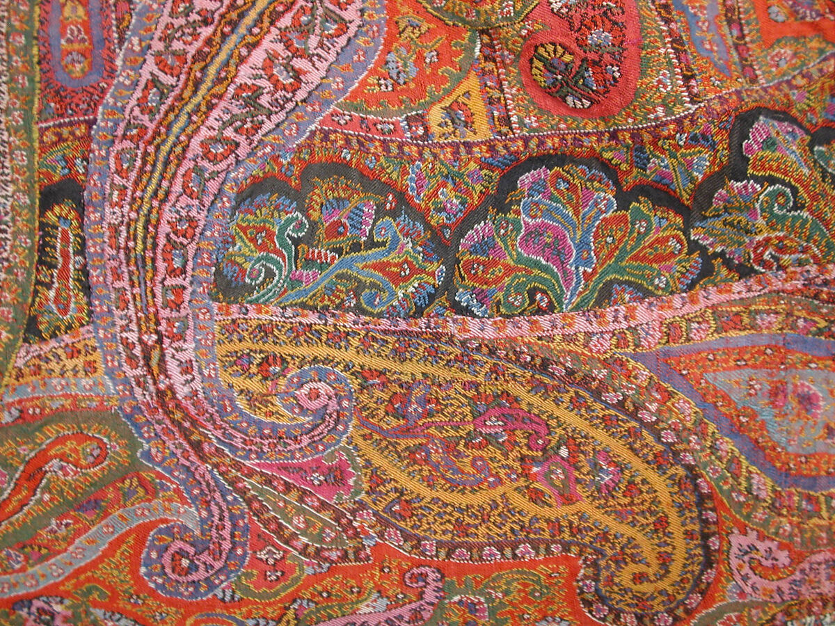 Shawl, Wool; woven, embroidered