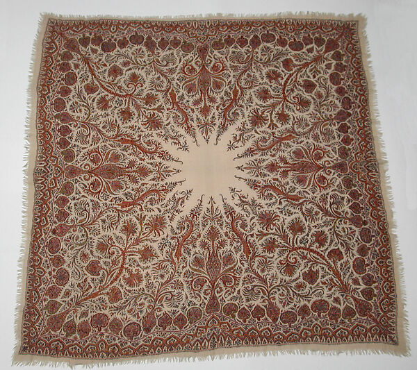 Shawl, Wool; embroidered 