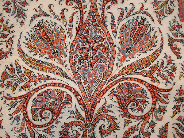 Shawl, Wool; embroidered