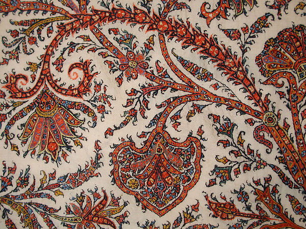 Shawl, Wool; embroidered
