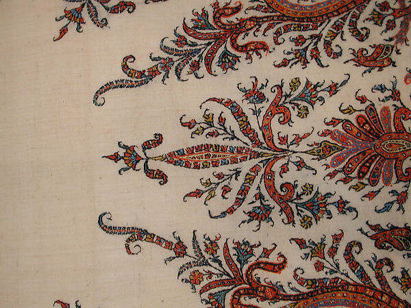 Shawl, Wool; embroidered