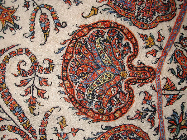 Shawl, Wool; embroidered