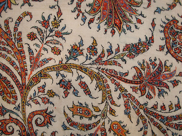 Shawl, Wool; embroidered