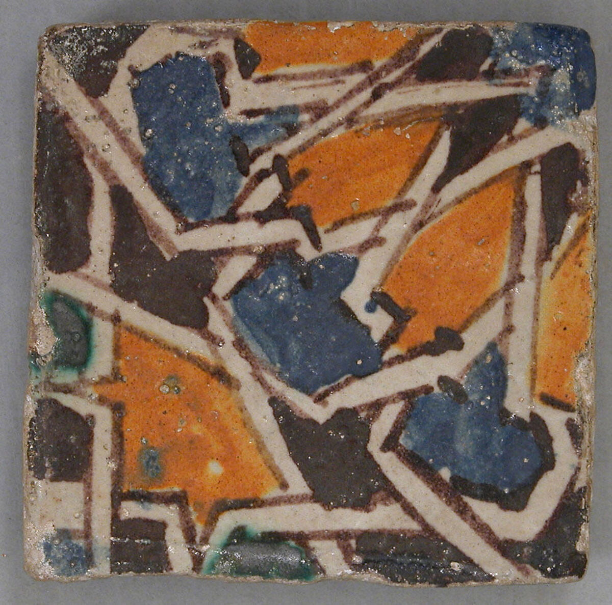 Tile, Stonepaste; glazed 