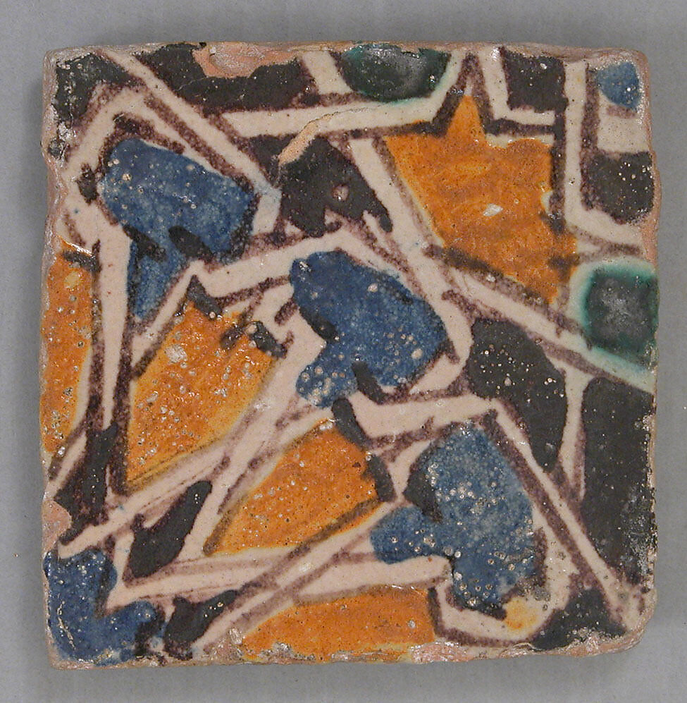 Tile, Stonepaste; glazed 