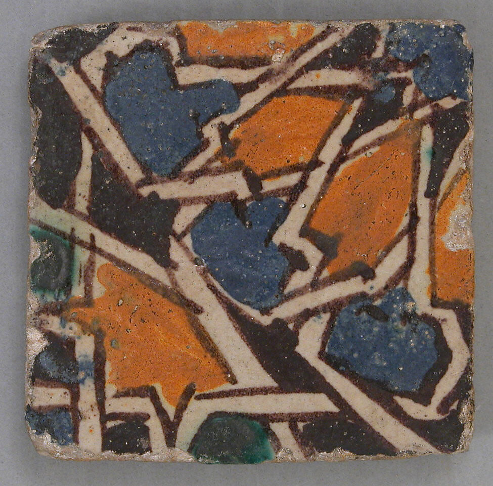 Tile, Stonepaste; glazed 