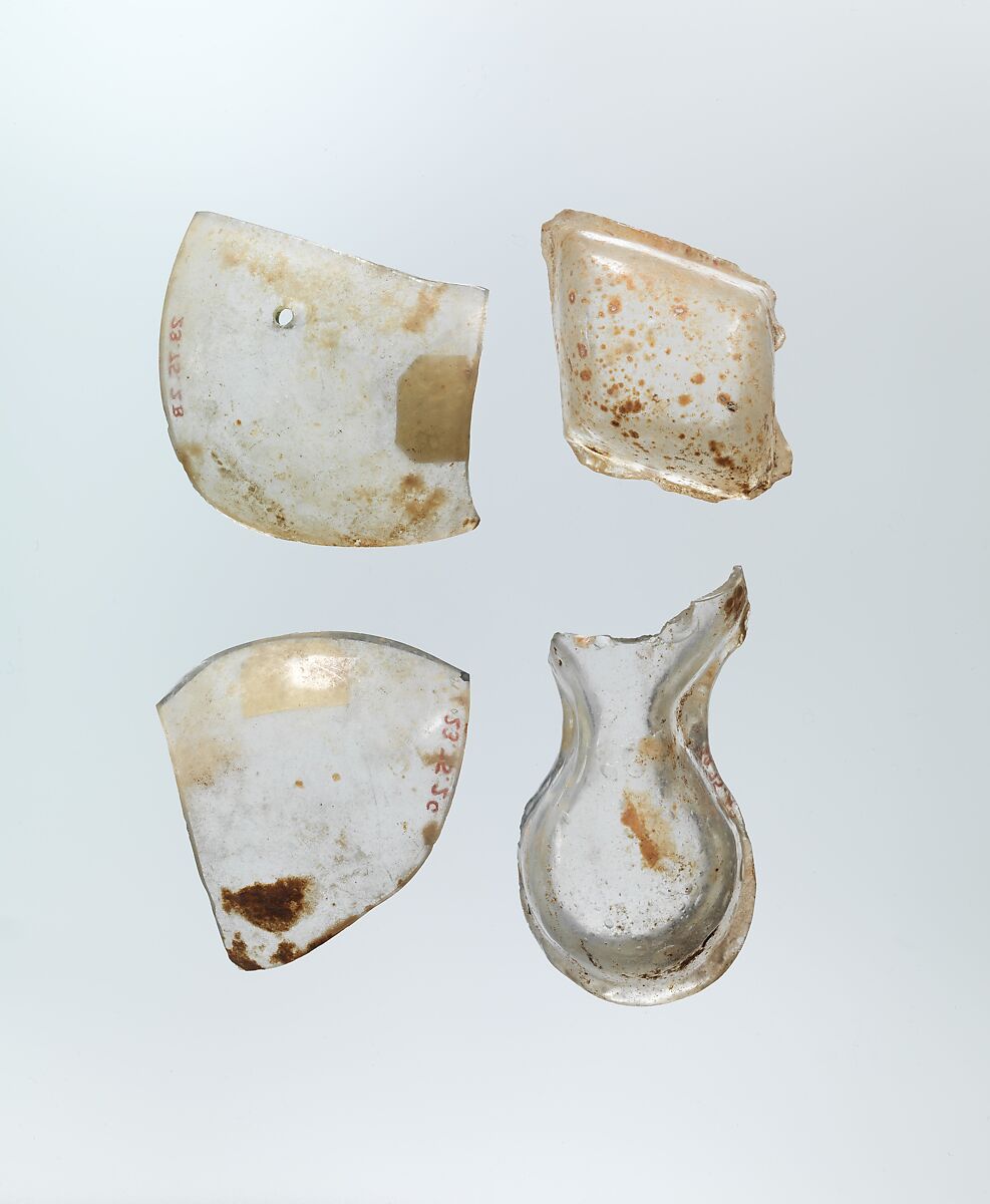 Shaped Inlay Pieces, Glass; mold blown and tooled 