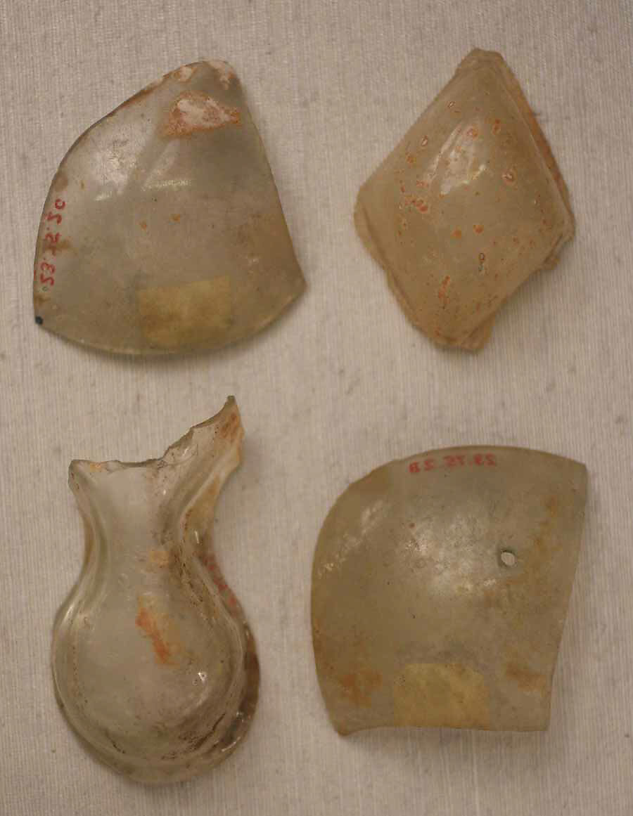 Shaped Inlay Pieces, Glass; mold blown and tooled