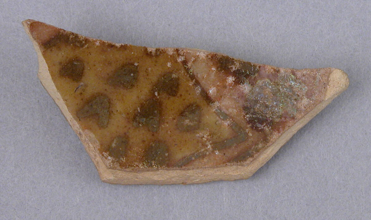 Fragments of Luster Ceramics in One or Two Colors, Earthenware; luster-painted
