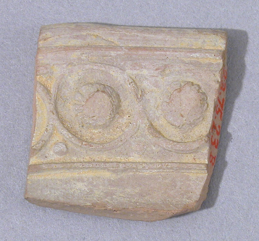 Fragments of Molded Glazed Ceramics, Earthenware; molded and glazed