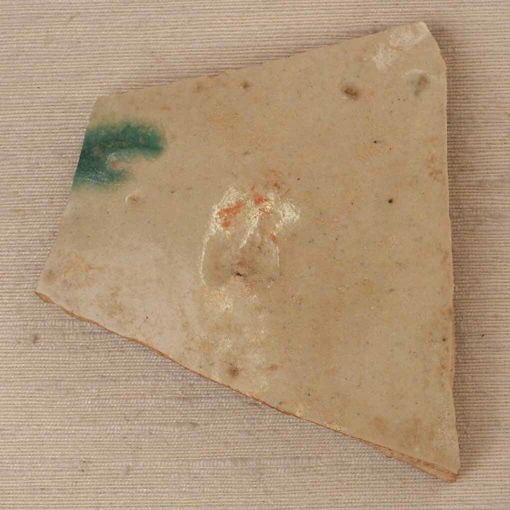 Fragments of Splashed Ceramic, Earthenware; painted on opaque white glaze (some fragments only)