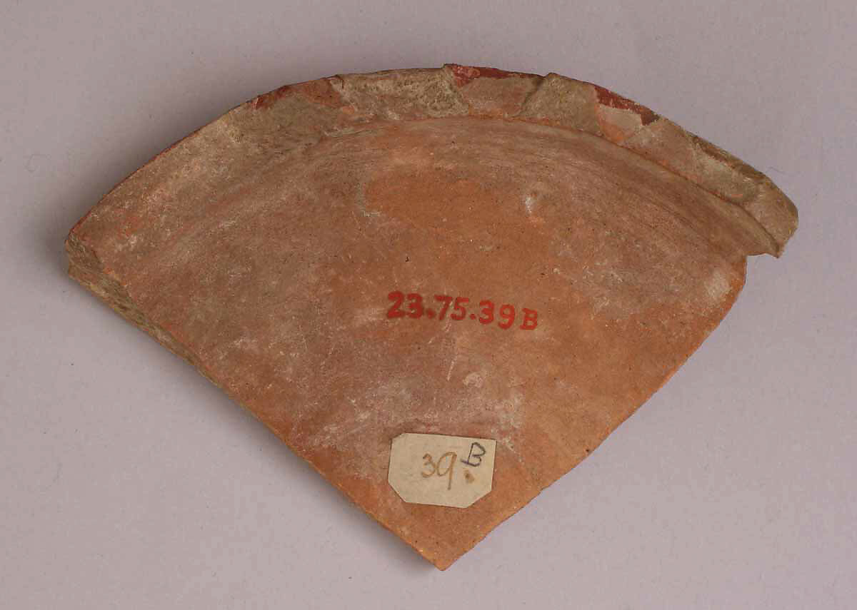 Fragment of a Red Slipped Ware, Earthenware; slipped