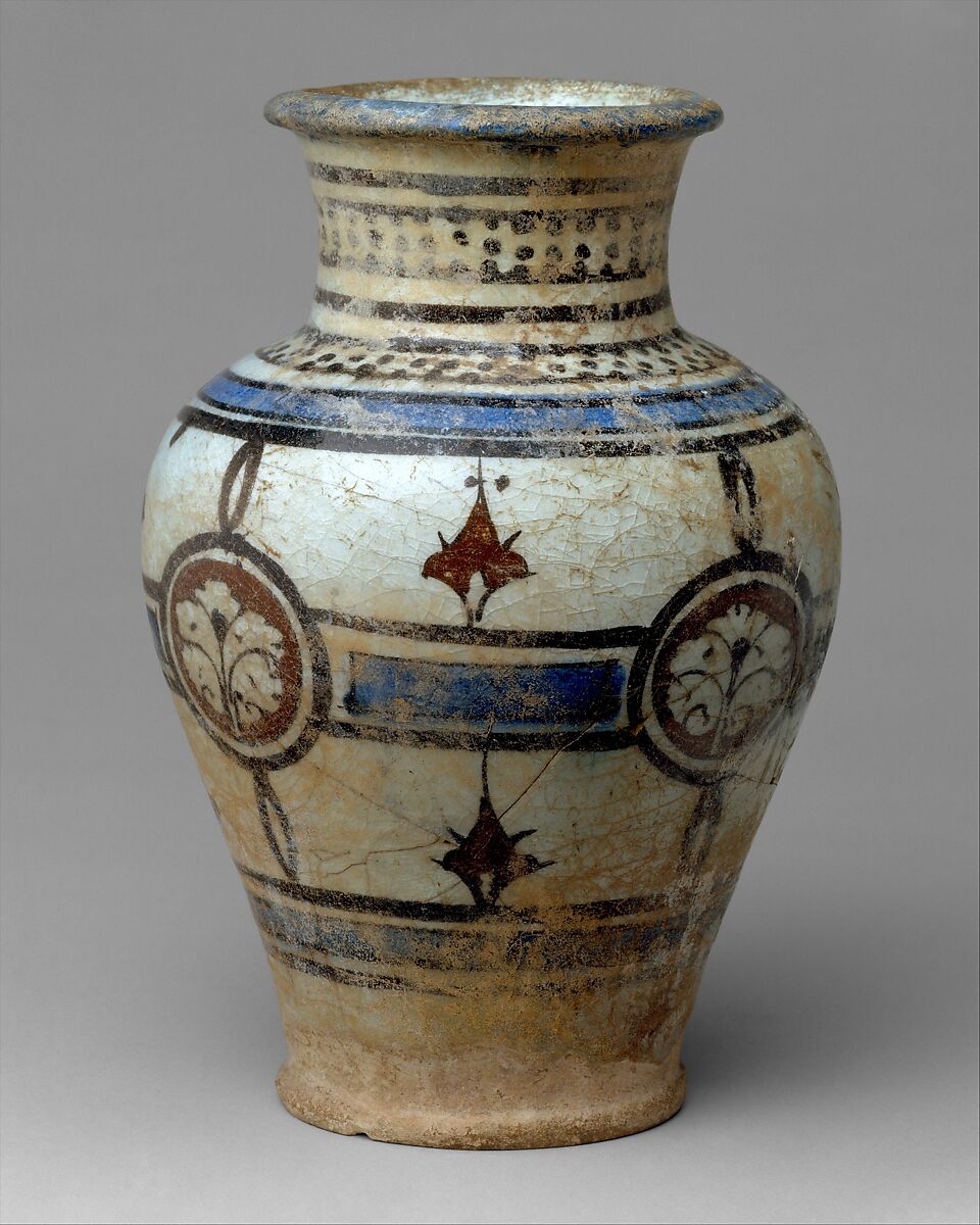 Jar, Stonepaste; polychrome painted under transparent glaze