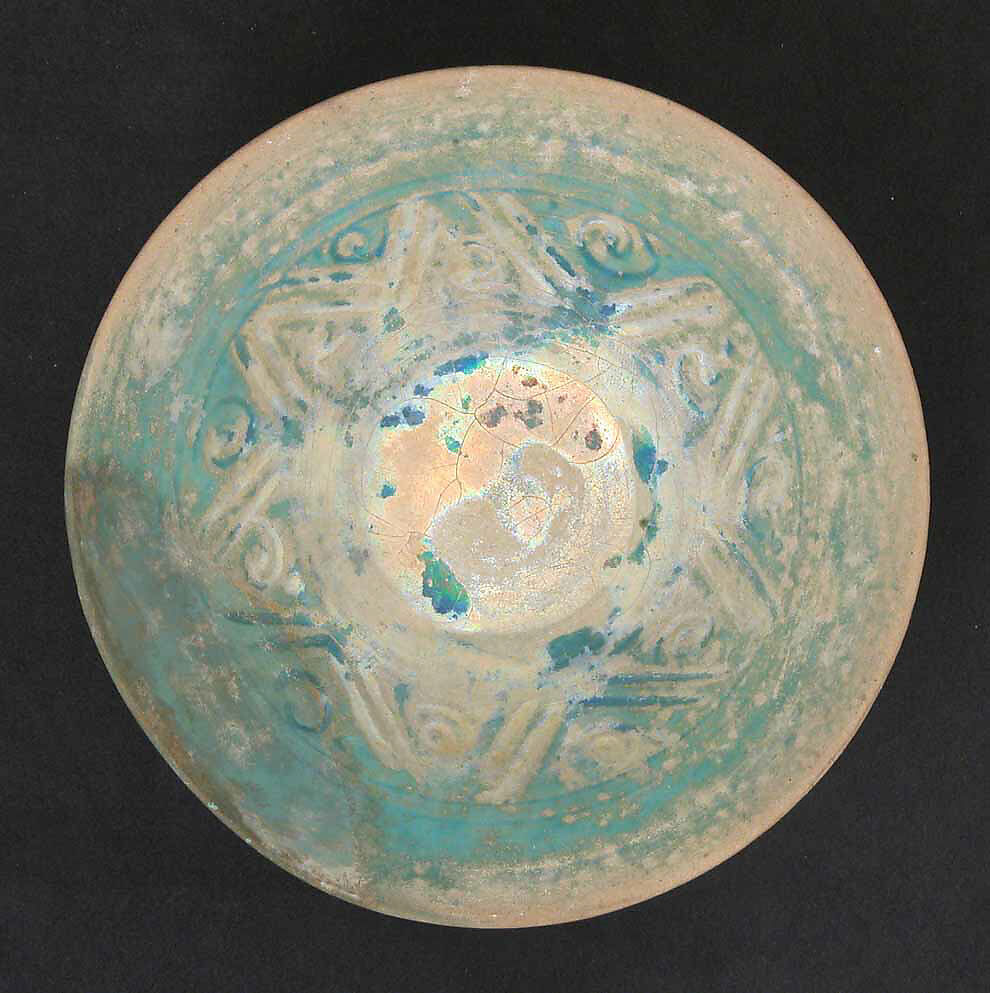 Bowl with Carved Decoration, Stonepaste; incised, glazed 