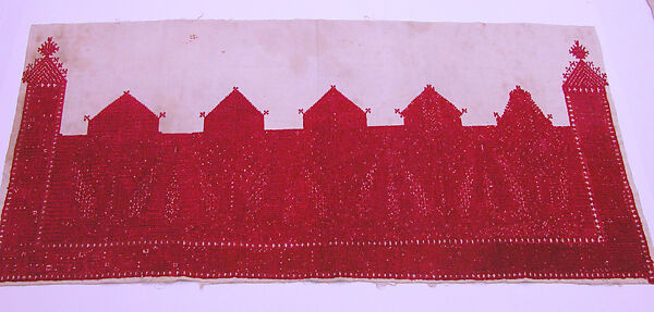 End of a Scarf, Cotton, silk; embroidered