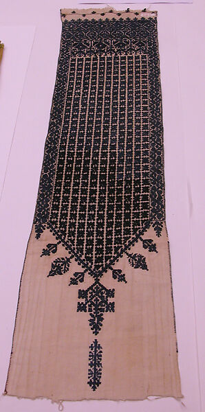 End of a Belt, Cotton; embroidered