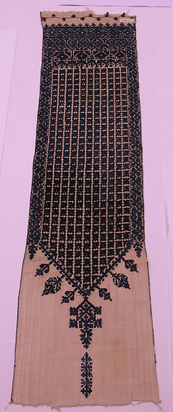 End of a Belt, Cotton; embroidered