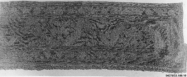 Valance, Cotton, silk; embroidered 