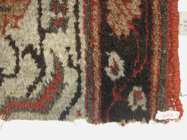 Carpet Fragment, Wool; asymmetrically knotted pile