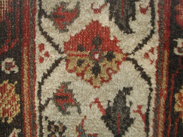 Carpet Fragment, Wool; asymmetrically knotted pile