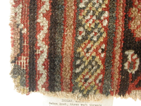 Carpet Fragment, Wool; asymmetrically knotted pile