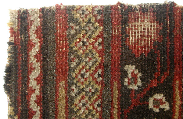 Carpet Fragment, Wool; asymmetrically knotted pile