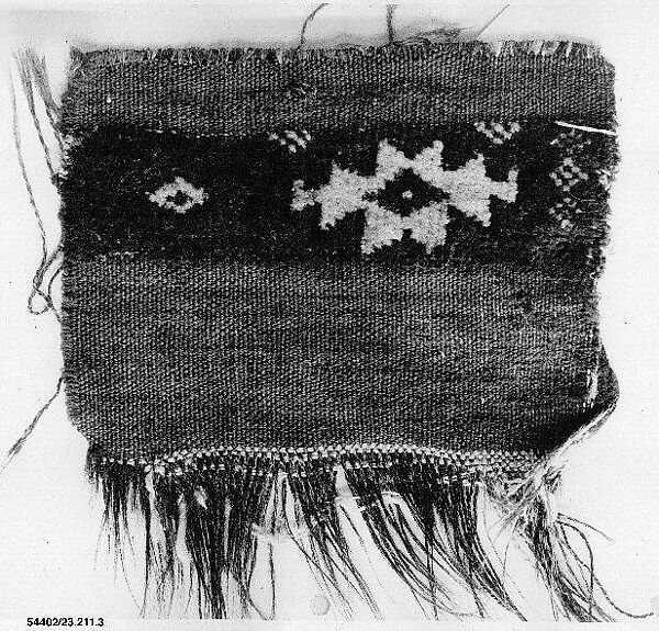 Carpet Fragment, Goat hair (warp), wool, cotton (weft and pile); asymmetrically knotted pile. 