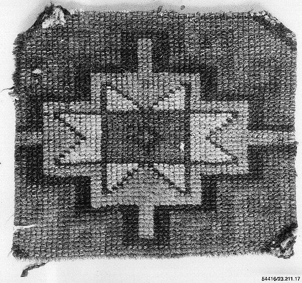 Carpet Fragment, Wool; symmetrically knotted pile 