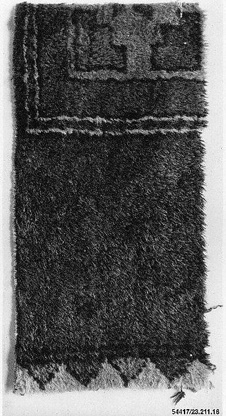 Carpet Fragment, Wool; symmetrically knotted pile 