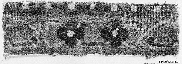 Carpet Fragment, Cotton (warp and weft), wool (pile); asymmetrically knotted pile