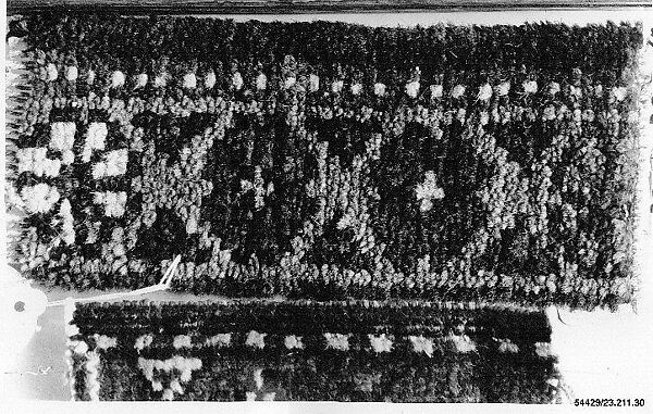 Carpet Fragment, Wool; symmetrically knotted pile 