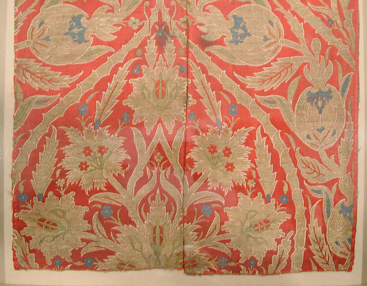 Brocade, Silk and metal wrapped thread; brocaded