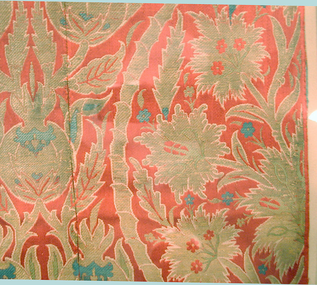 Brocade, Silk and metal wrapped thread; brocaded