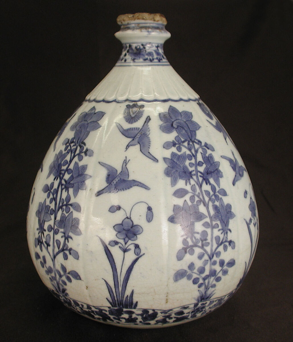 Vase, Stonepaste; painted under transparent glaze 